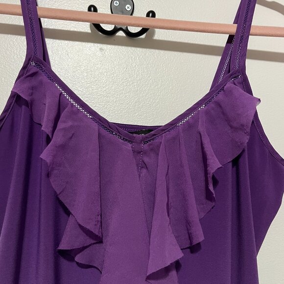 White House Black Market Womens Ruffle Tank Size S Purple Fairycore Whimsical - Picture 4 of 5
